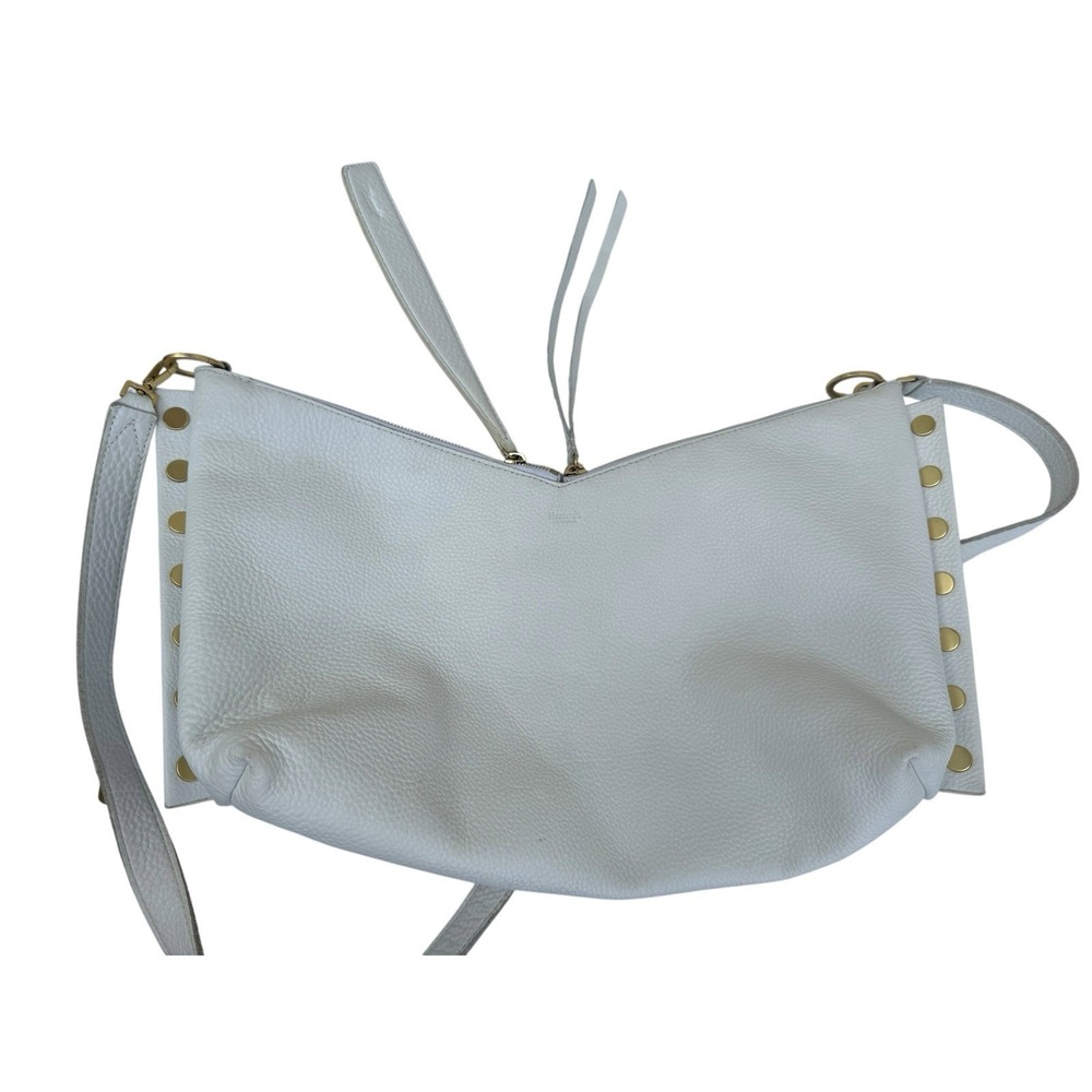 Hammitt Mr. G Large White Pebbled Leather Bag Gold Rivets Red Interior Rare - Picture 11 of 16